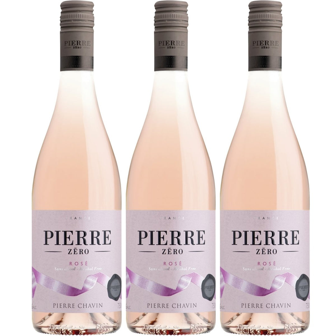 Pierre Chavin Pierre Zéro Rosé Roséwein alkoholfrei Wein trocken Frankreich (3 Flaschen) - Versanel -