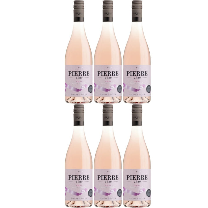 Pierre Chavin Pierre Zéro Rosé Roséwein alkoholfrei Wein trocken Frankreich (6 Flaschen) - Versanel -