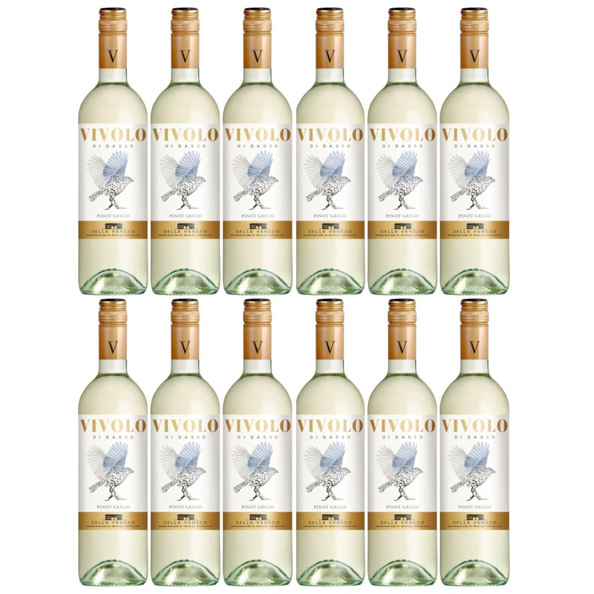 Pinot Grigio Vivolo di Sasso delle Venezie DOC Weißwein Wein trocken Italien (12 x 0,75l) - Versanel -