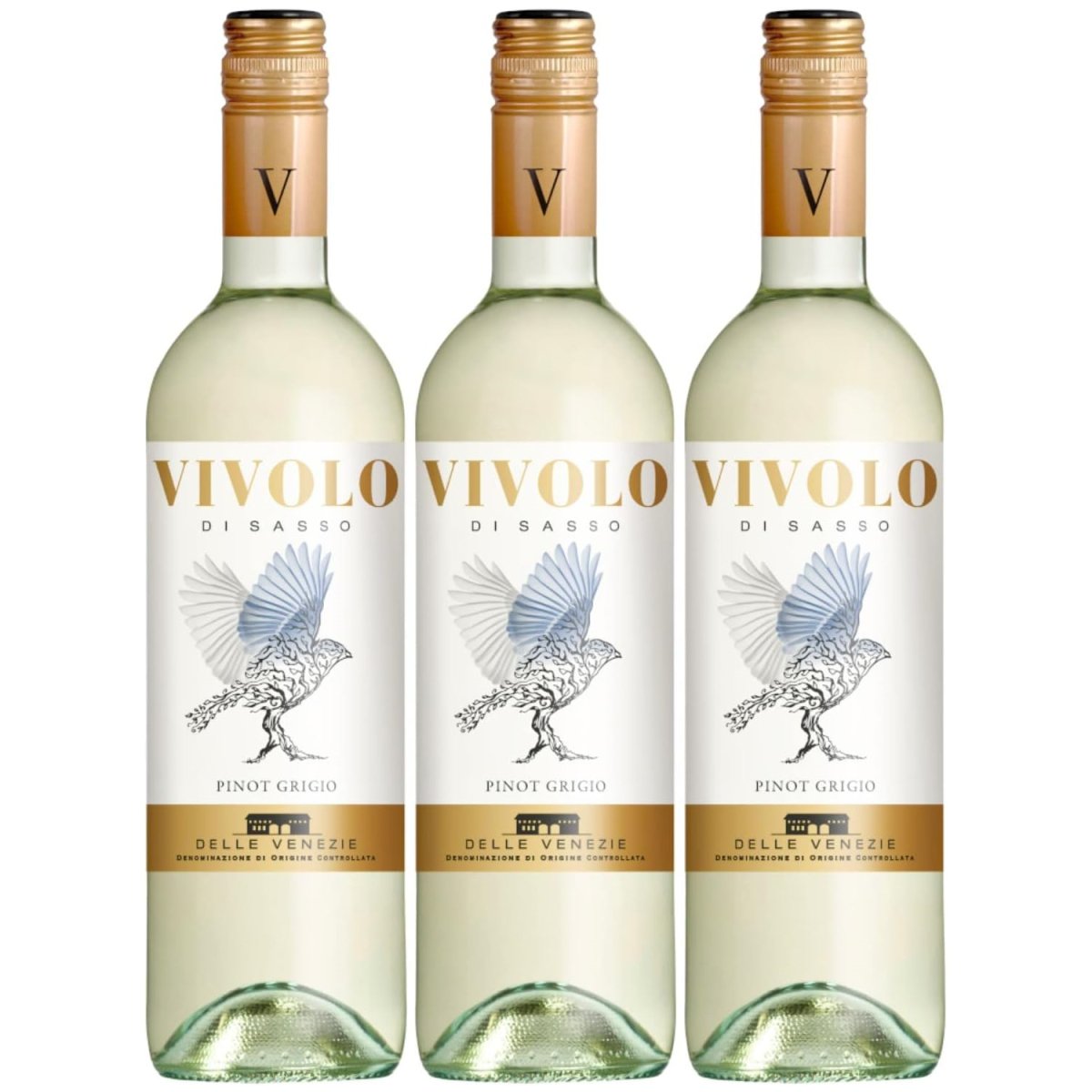 Pinot Grigio Vivolo di Sasso delle Venezie DOC Weißwein Wein trocken Italien (3 x 0,75l) - Versanel -