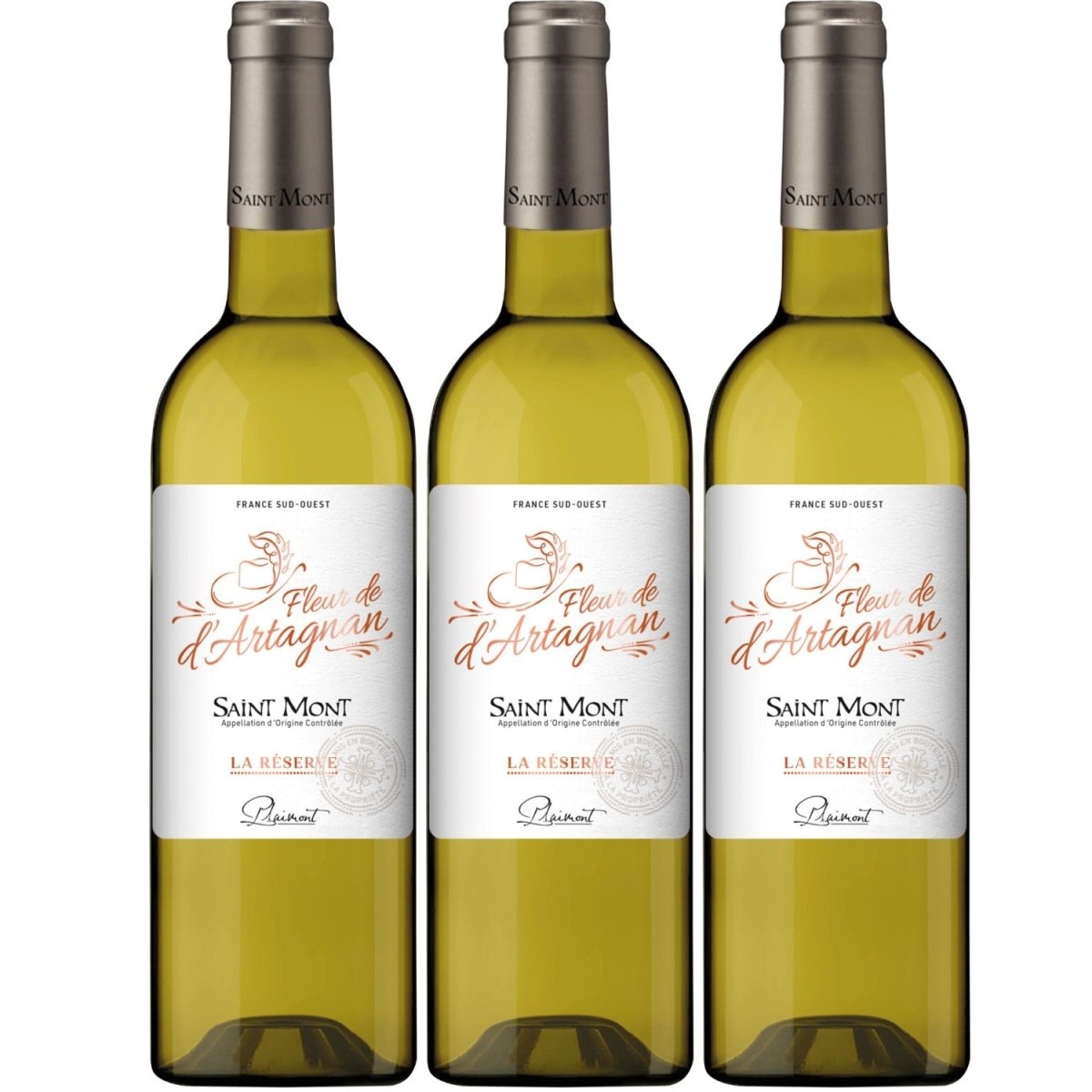 Plaimont Fleur de d'Artagnan Saint Mont Blanc La Réserve Weißwein Wein trocken Frankreich (3 Flaschen) - Versanel -