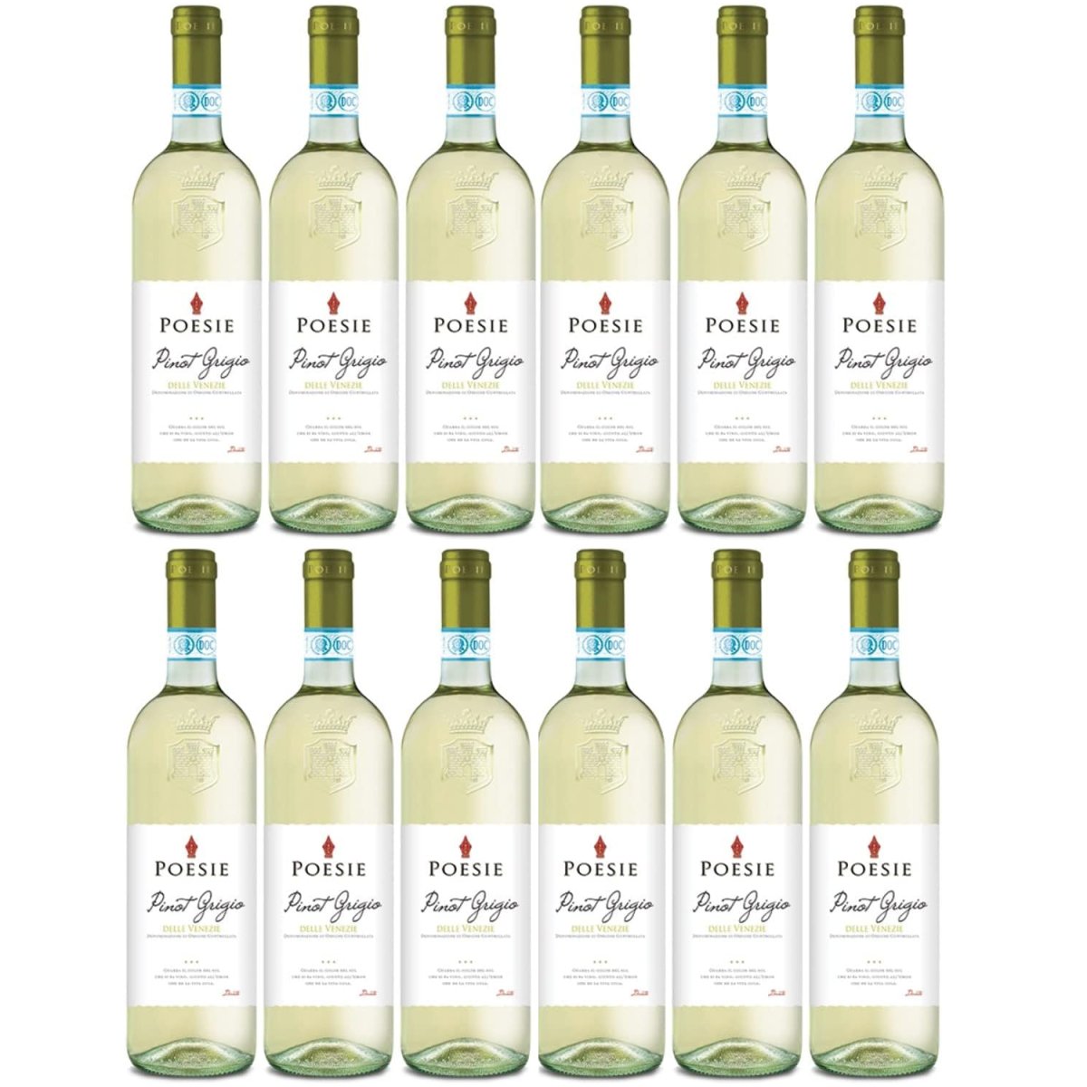 Poesie Pinot Grigio DOC Weißwein Wein trocken Italien (12 x 0,75l) - Versanel -