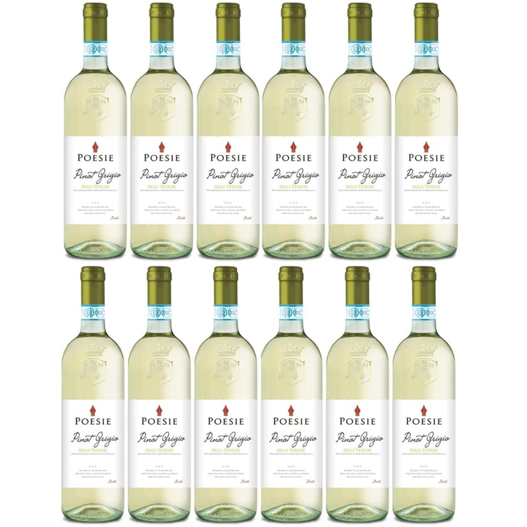 Poesie Pinot Grigio DOC Weißwein Wein trocken Italien (12 x 0,75l) - Versanel -