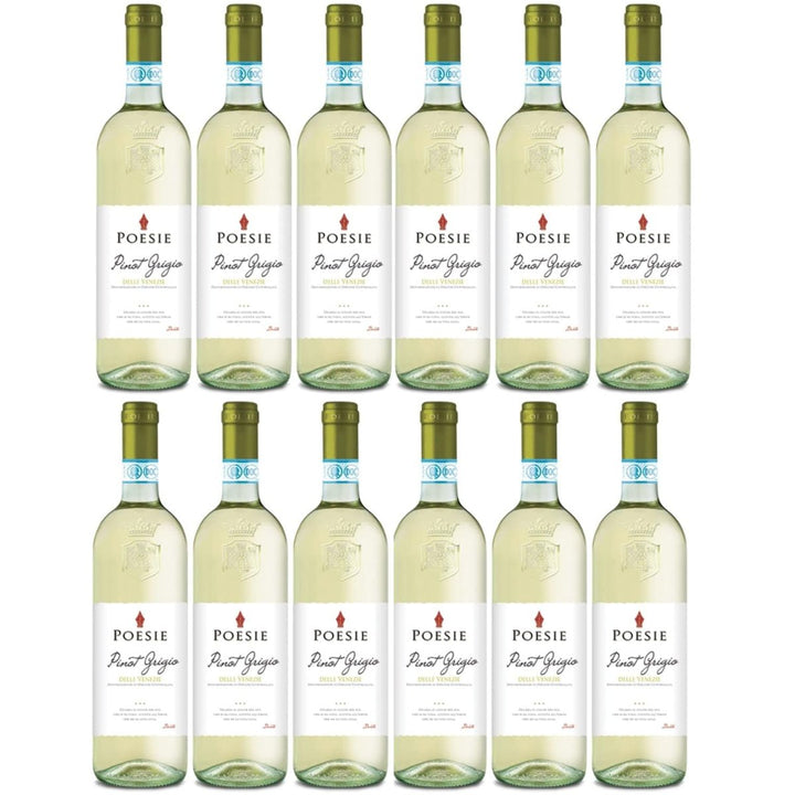 Poesie Pinot Grigio DOC Weißwein Wein trocken Italien (12 x 0,75l) - Versanel -