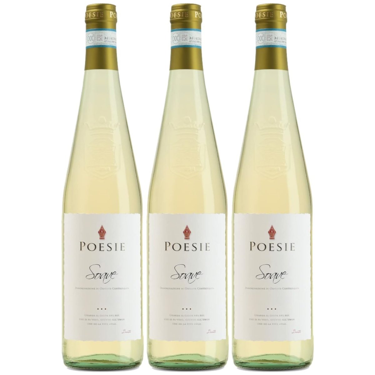 Poesie Soave DOC Weißwein Wein trocken Italien (3 x 0,75l) - Versanel -