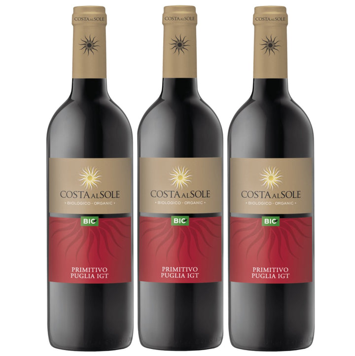 Primitivo IGT Costa al Sole Rotwein Wein trocken Italien (3 x 0,75l) - Versanel -