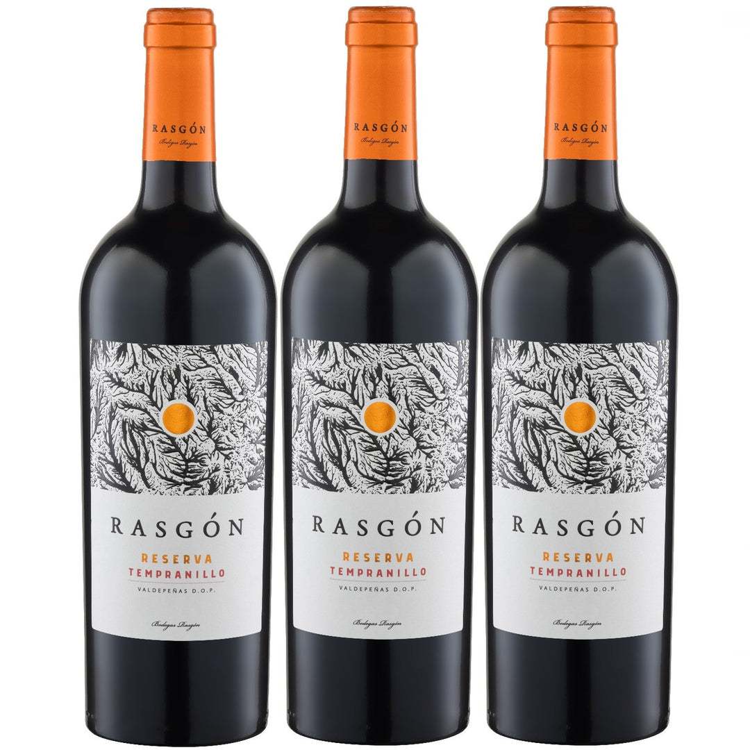 Rasgon Reserva Tempranillo Rotwein Wein trocken Spanien (3 x 0.75l) - Versanel -