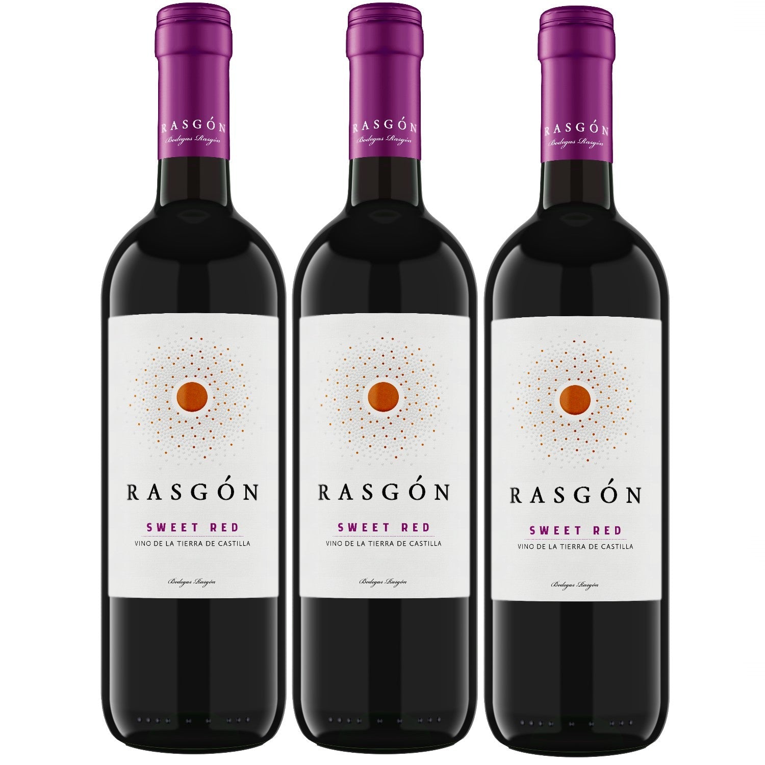 Rasgón Sweet Red Tempranillo Rotwein Wein süß Spanien (3 x 0.75l) - Versanel -