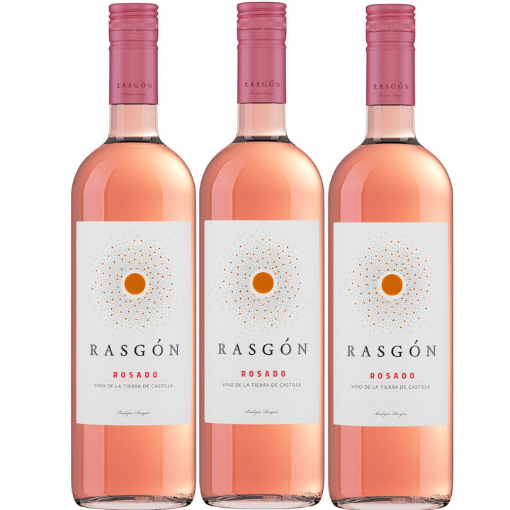 Rasgon Tempranillo Rosado Roséwein Wein halbtrocken Spanien (3 x 0.75l) - Versanel -