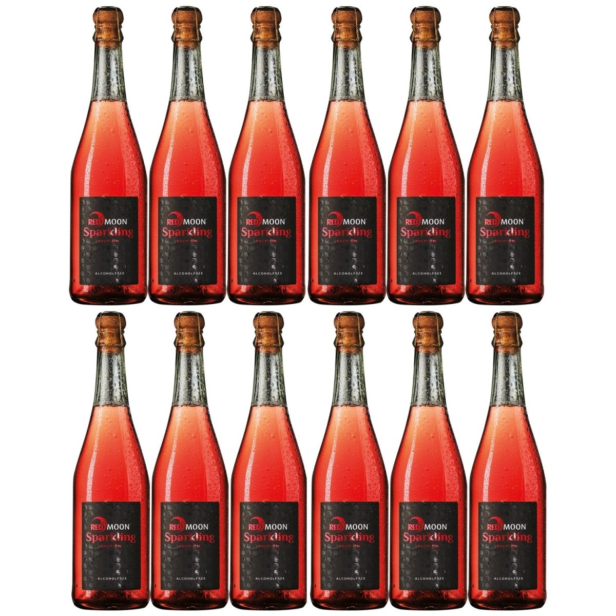 Red Moon Sparkling alkoholfreier Premium Apfel-Schaumwein 100% natürlich & alkoholfrei (12 x 0.75 l) - Versanel -
