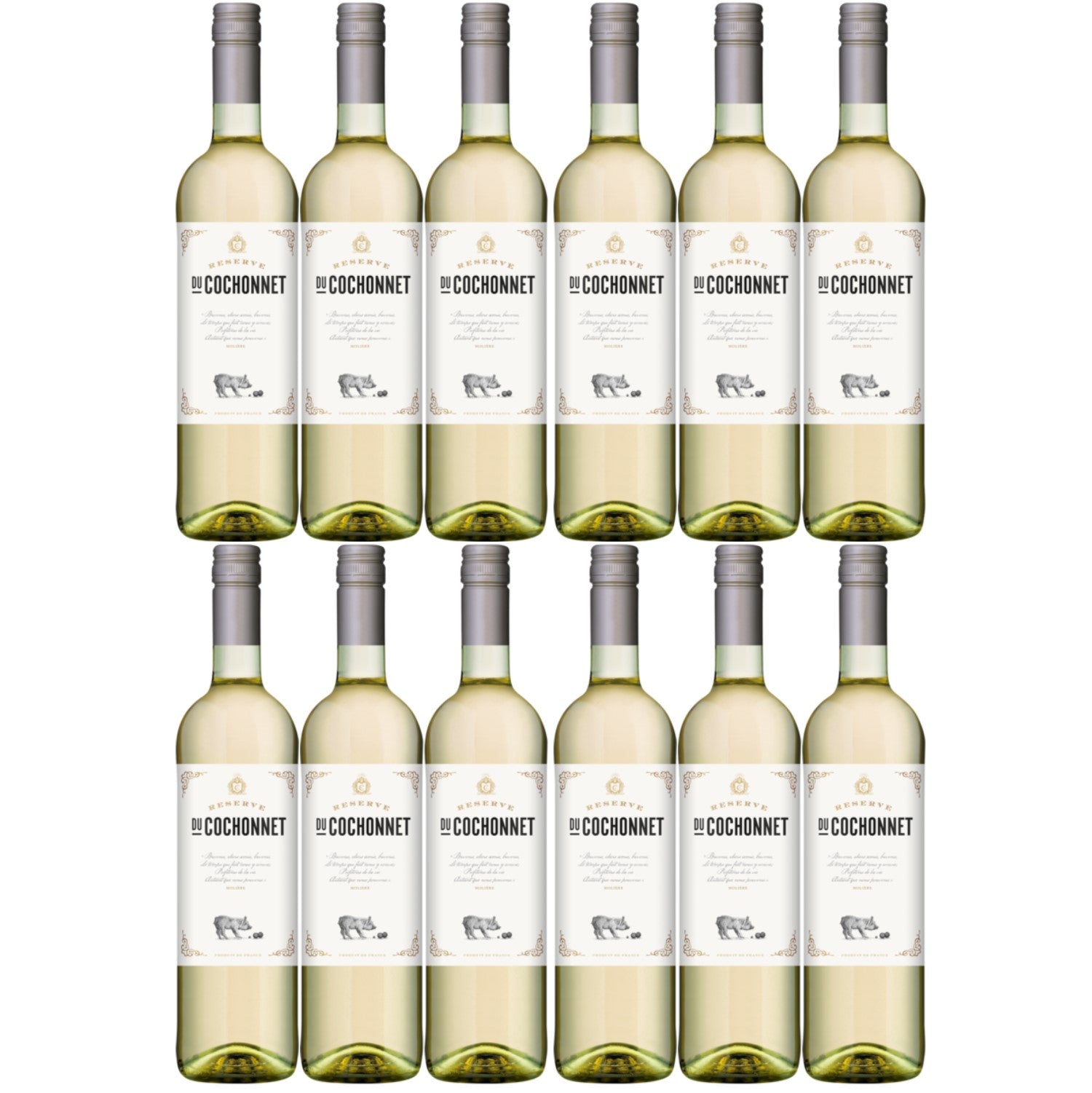 Réserve du Cochonnet Blanc Pays d' Oc Weißwein Wein trocken IGP Frankreich (12 x 0.75l) - Versanel -