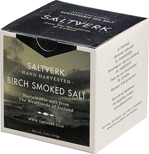 Saltverk Birch Smoked Salt - Meersalzflocken geräuchert mit isländischer Birke, 1er Pack (1 x 125 g) - Versanel -