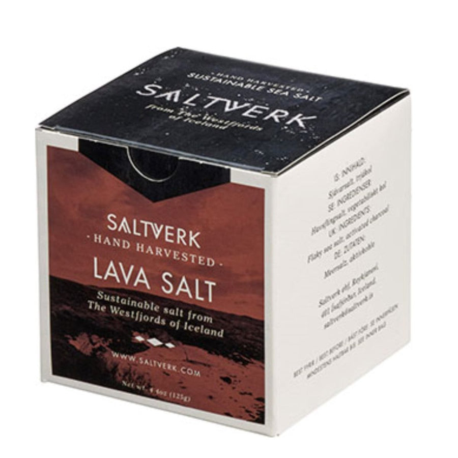 Saltverk Salt - Meersalzflocken mit Aktivkohle gefärbt schwarzes, isländisches Feinschmecker-Salz (1 x 125 g) - Versanel -