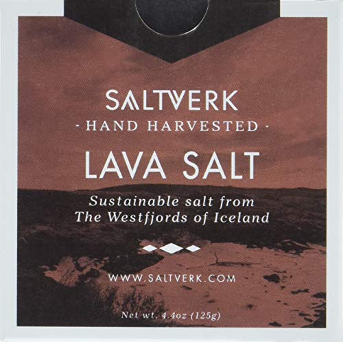 Saltverk Salt - Meersalzflocken mit Aktivkohle gefärbt schwarzes, isländisches Feinschmecker-Salz (1 x 125 g) - Versanel -