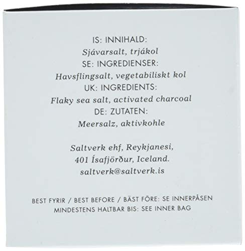 Saltverk Salt - Meersalzflocken mit Aktivkohle gefärbt, schwarzes, isländisches Feinschmecker-Salz (3 x 125 g) - Versanel -