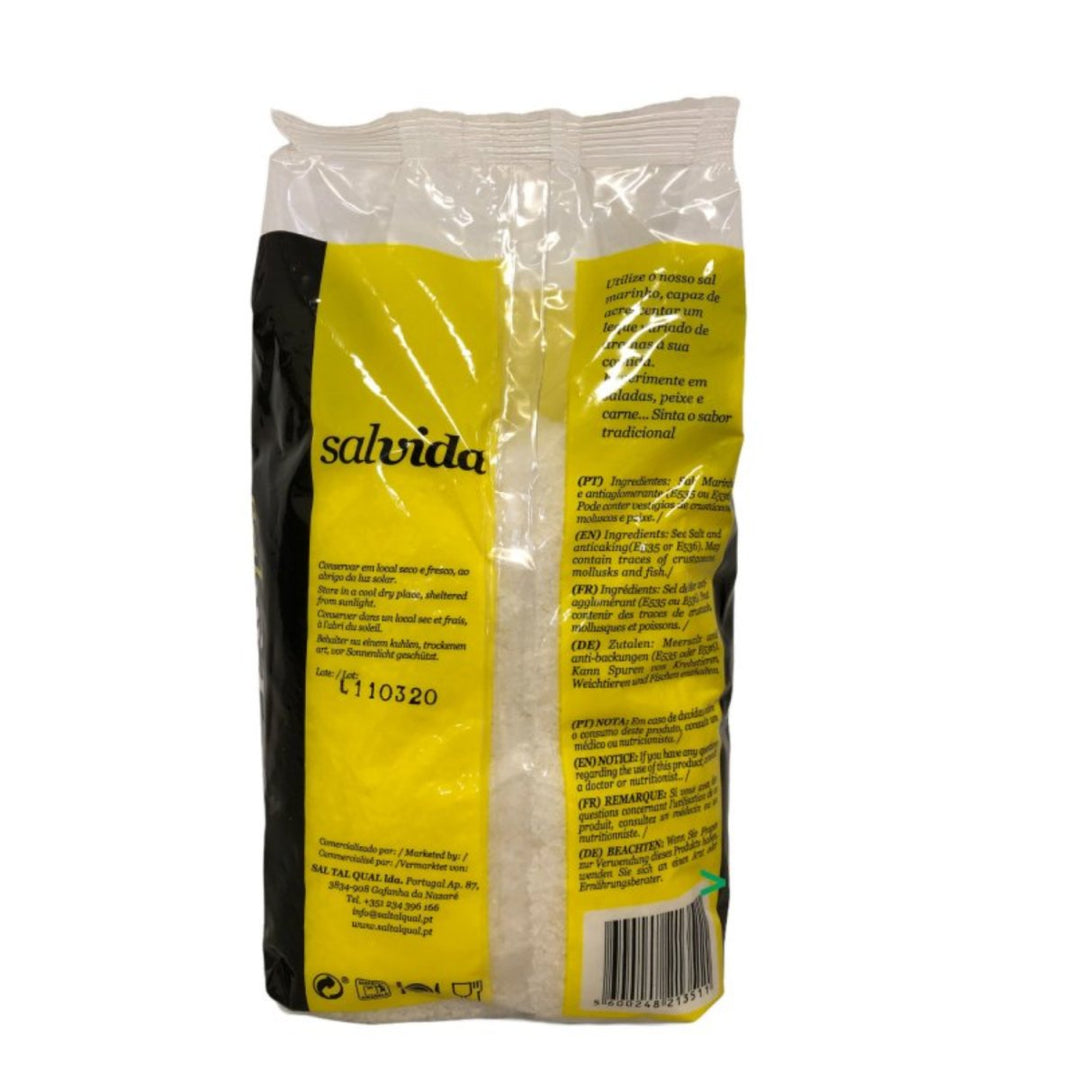 Salvida Sal Marinho Grobes Meersalz Salz Portugal für Salzmühle Nudelwasser Reis Salzbraten (3 x 1kg) - Versanel -