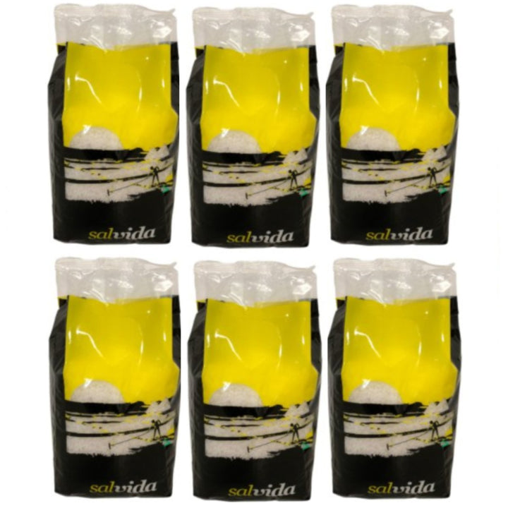 Salvida Sal Marinho Grobes Meersalz Salz Portugal für Salzmühle Nudelwasser Reis Salzbraten (6 x 1kg) - Versanel -