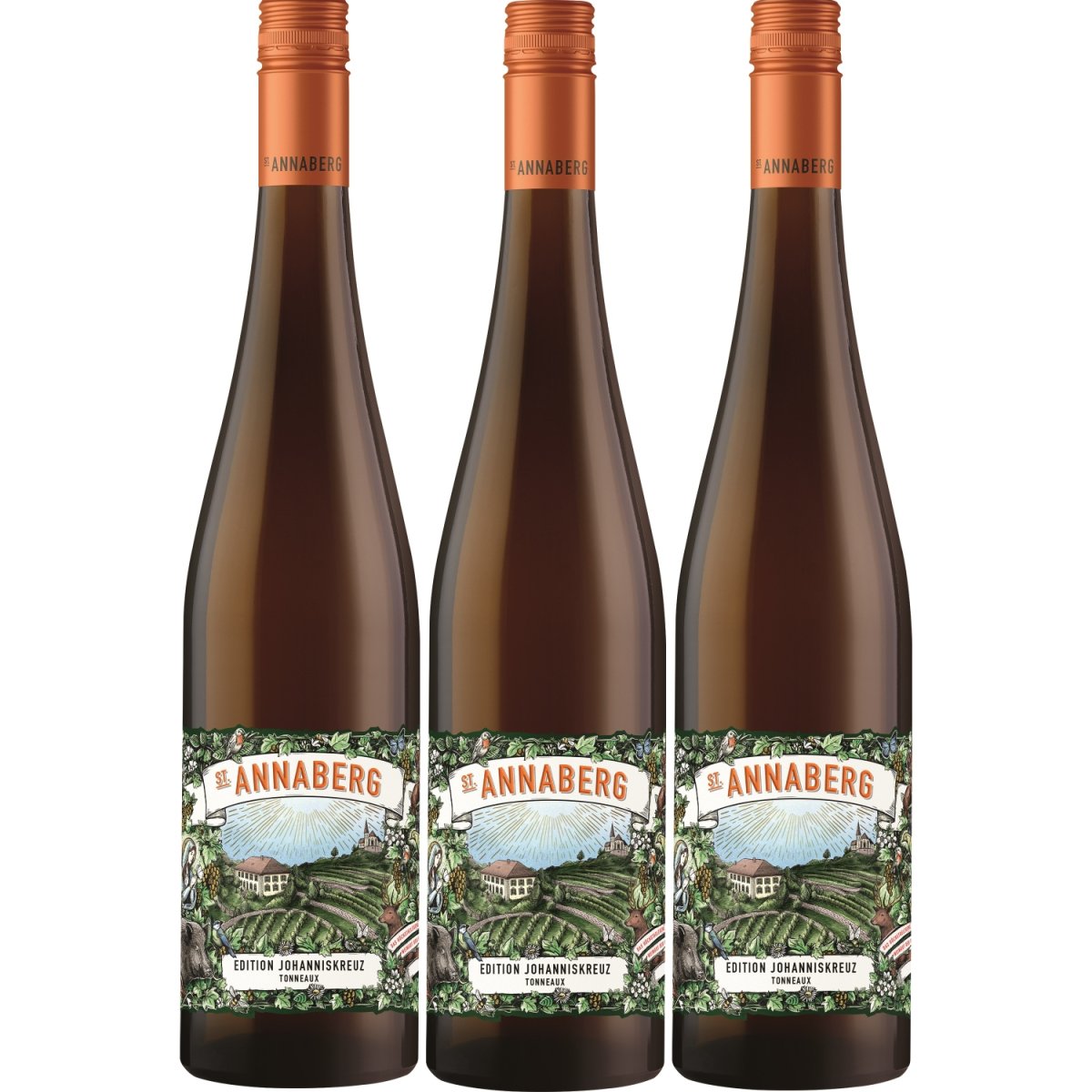 Sankt Annaberg Edition Johanniskreuz Lagencuvée aus dem Tonneaux Riesling trocken BIO Weißwein Wein Trocken Pfalz (3 x 0,75l) - Versanel -