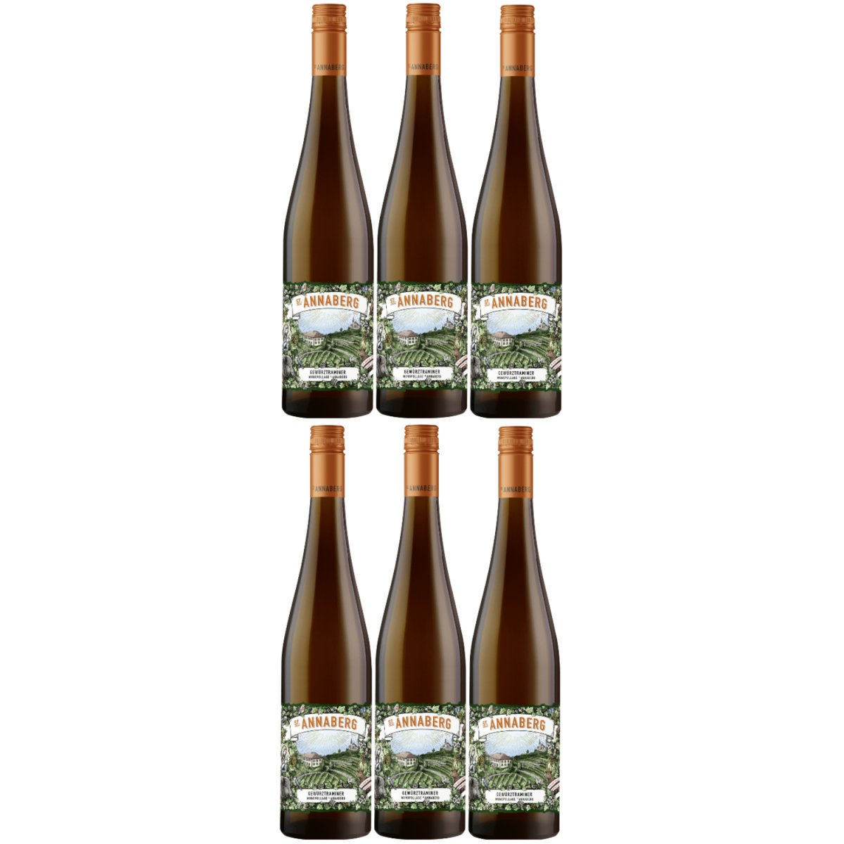 Sankt Annaberg Gewürztraminer Monopollage BIO Weißwein Wein Feinherb Pfalz (6 x 0,75l) - Versanel -