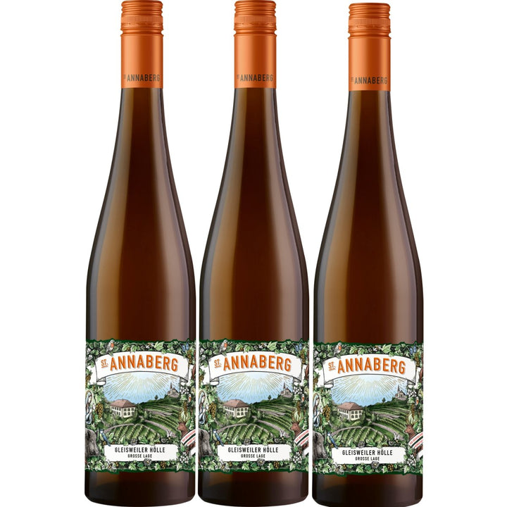 Sankt Annaberg Gleisweiler Hölle Alte Reben Riesling trocken BIO Weißwein Wein Trocken Pfalz (3 x 0,75l) - Versanel -