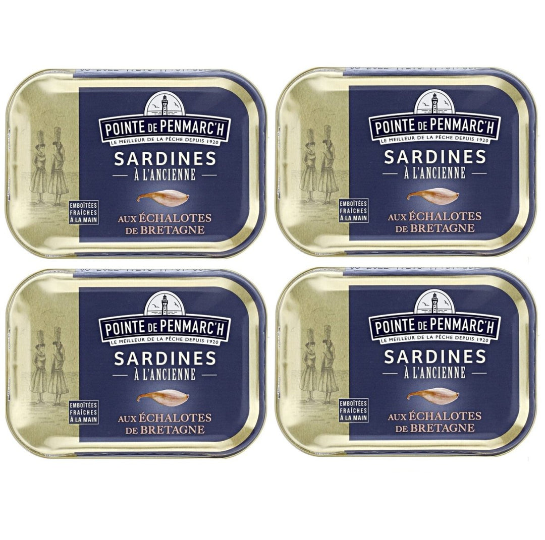Sardinen in nativem Olivenöl Extra mit kandierter Schalotte aus der Bretagne 115 g von Pointe de Penmarc'h / Frankreich (4 x 115g) - Versanel -