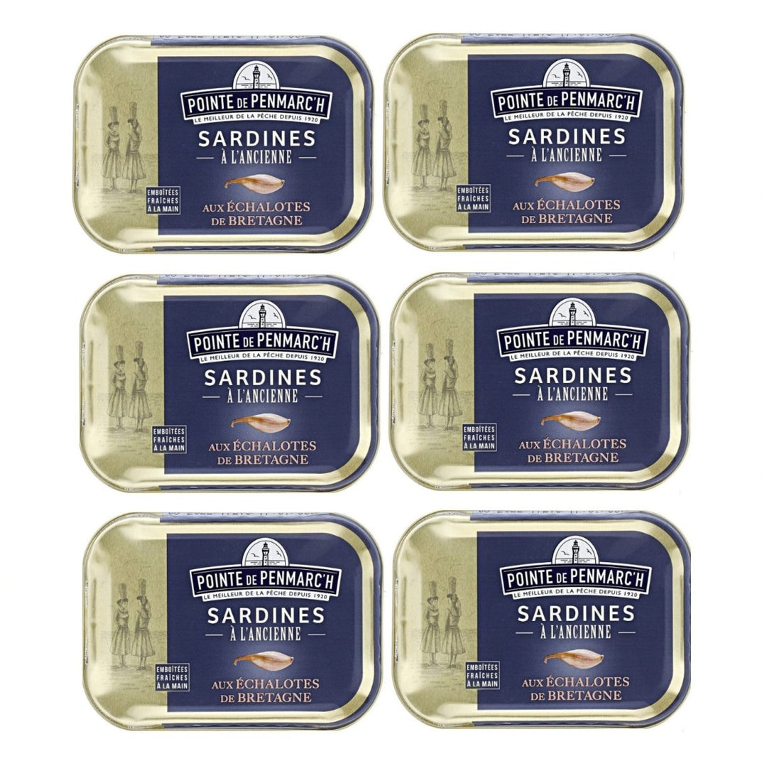 Sardinen in nativem Olivenöl Extra mit kandierter Schalotte aus der Bretagne 115 g von Pointe de Penmarc'h / Frankreich (6 x 115g) - Versanel -