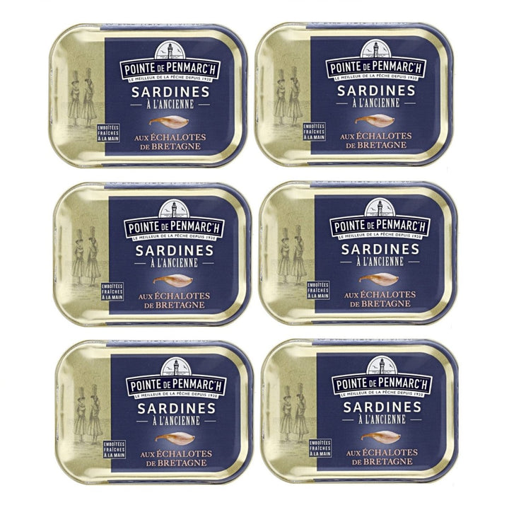 Sardinen in nativem Olivenöl Extra mit kandierter Schalotte aus der Bretagne 115 g von Pointe de Penmarc'h / Frankreich (6 x 115g) - Versanel -