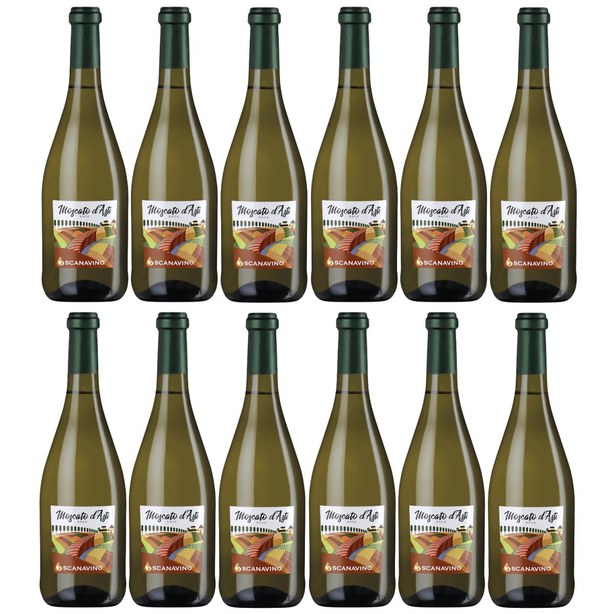 Scanavino Moscato d'Asti DOCG Weißwein Wein süß Italien (12 x 0,75l) - Versanel -