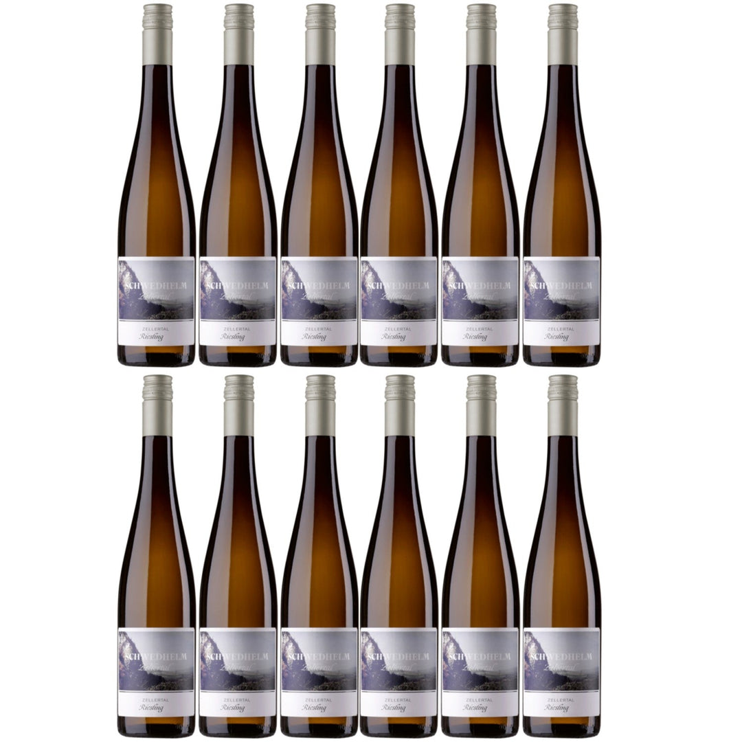 Schwedhelm Riesling Zellertal Weißwein veganer Wein trocken QbA Deutschland (12 x 0.75l) - Versanel -