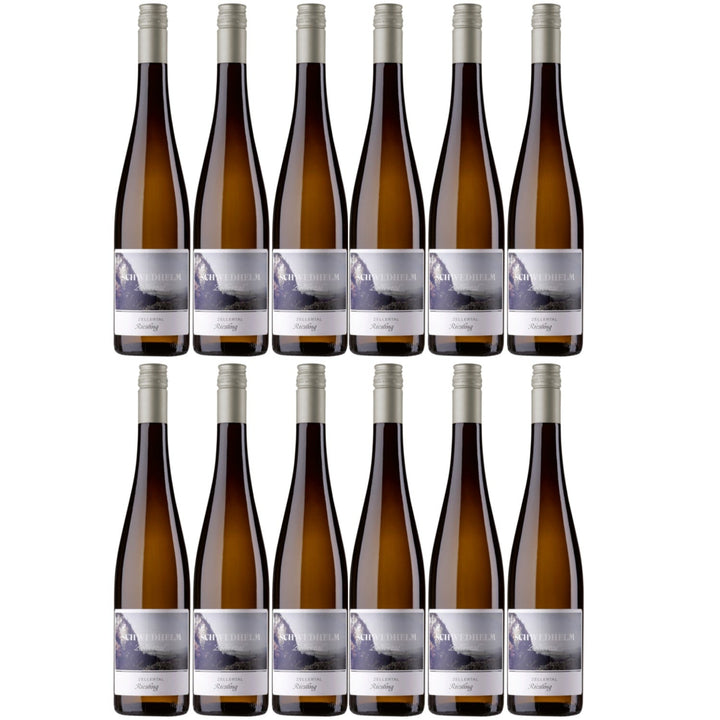 Schwedhelm Riesling Zellertal Weißwein veganer Wein trocken QbA Deutschland (12 x 0.75l) - Versanel -