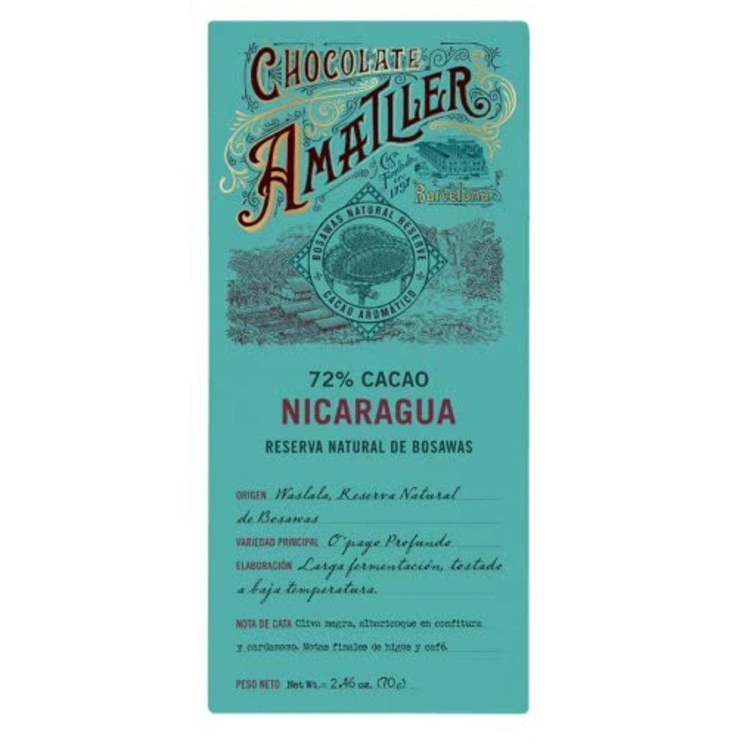 Simòn Coll Schokolade 72% Kakao | Dunkler Schokoriegel | Nicaragua Schokoladenreserve 70 Gramm (6 x 70g) - Versanel -