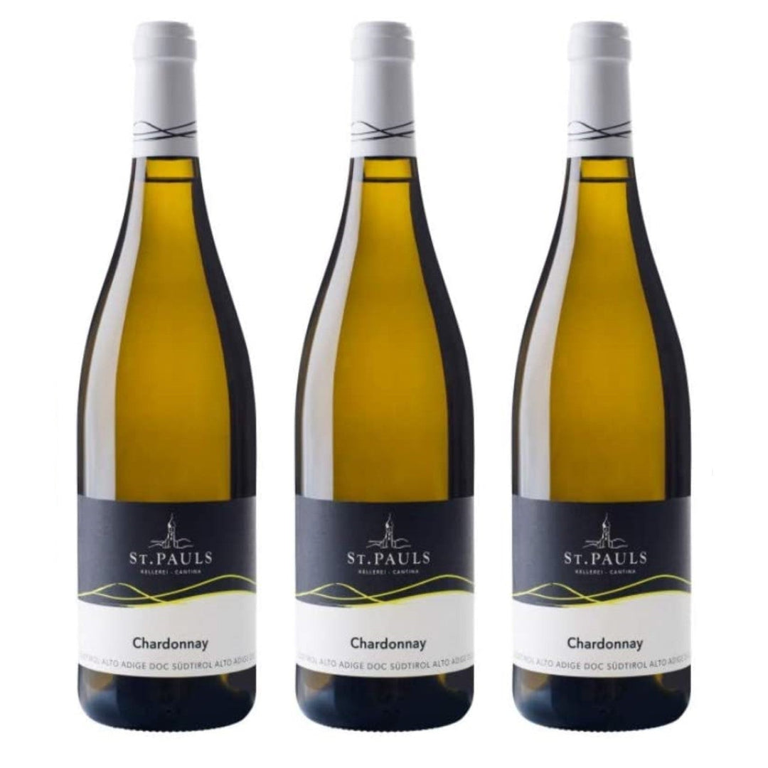 St. Pauls Chardonnay Alto Adige DOC Südtiroler Weißwein Wein trocken (3 x 0.75l) - Versanel -