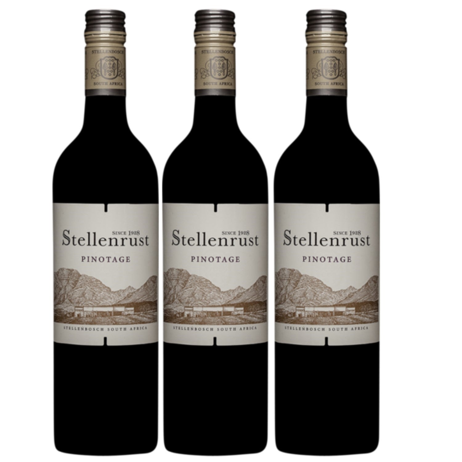 Stellenrust Pinotage Stellenbosch Rotwein südafrikanischer Wein trocken (3 x 0.75l) - Versanel -