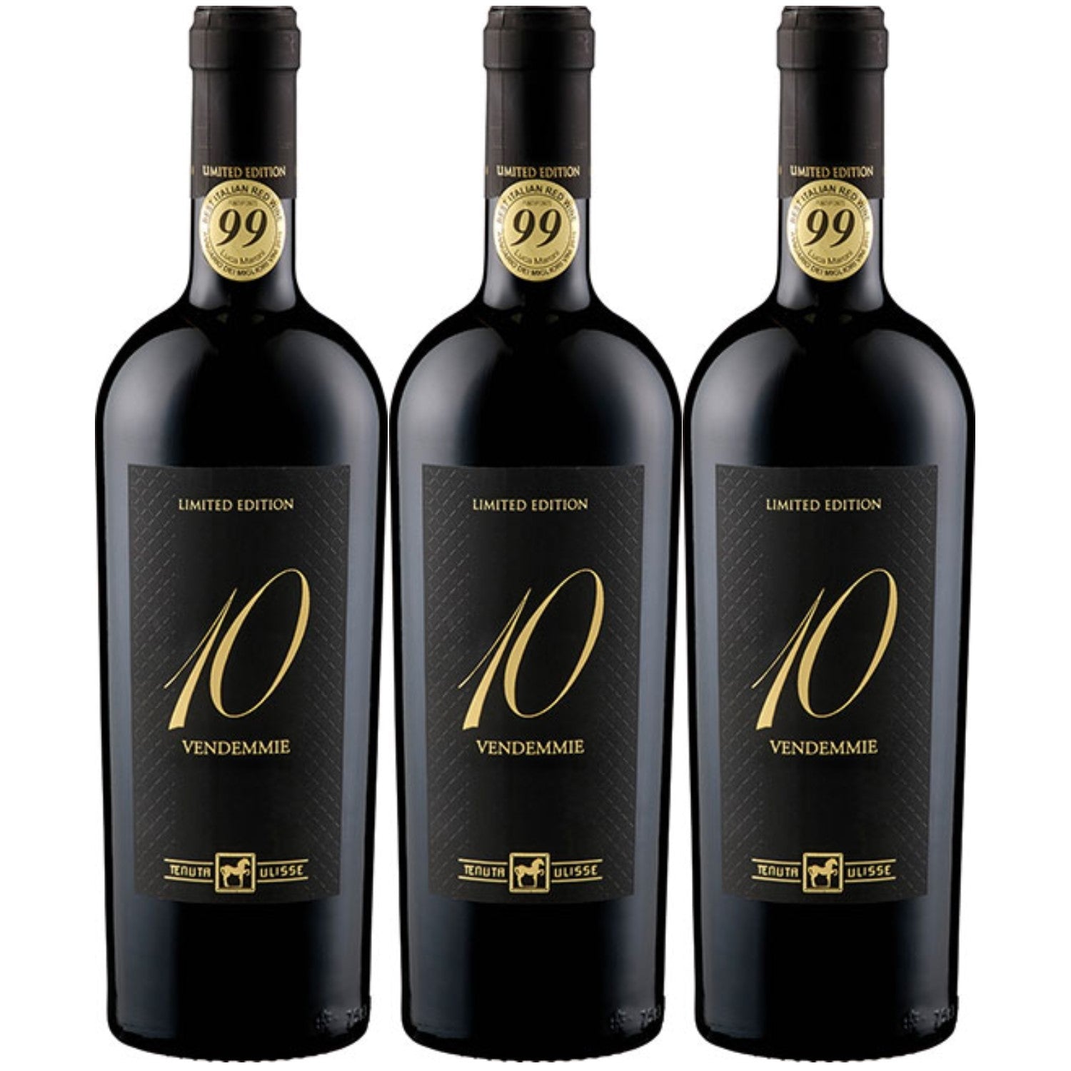 Tenuta Ulisse DIECI VENDEMMIE NV Montepulciano d'Abruzzo Rotwein Wein Halbtrocken Italien (3 x 0.75l) - Versanel -