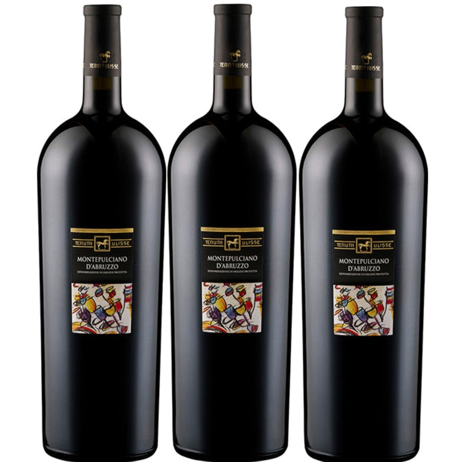 Tenuta Ulisse Montepulciano d'Abruzzo Magnum Rotwein Wein Trocken DOP Italien (3 x 1.5l) - Versanel -