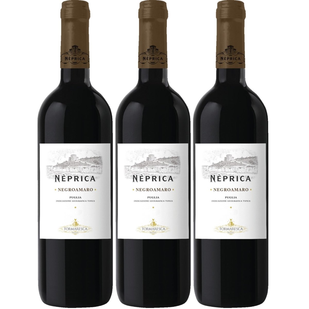 Tormaresca Neprica Negroamaro Puglia Rotwein Wein Trocken Italien (3 x 0,75l) - Versanel -