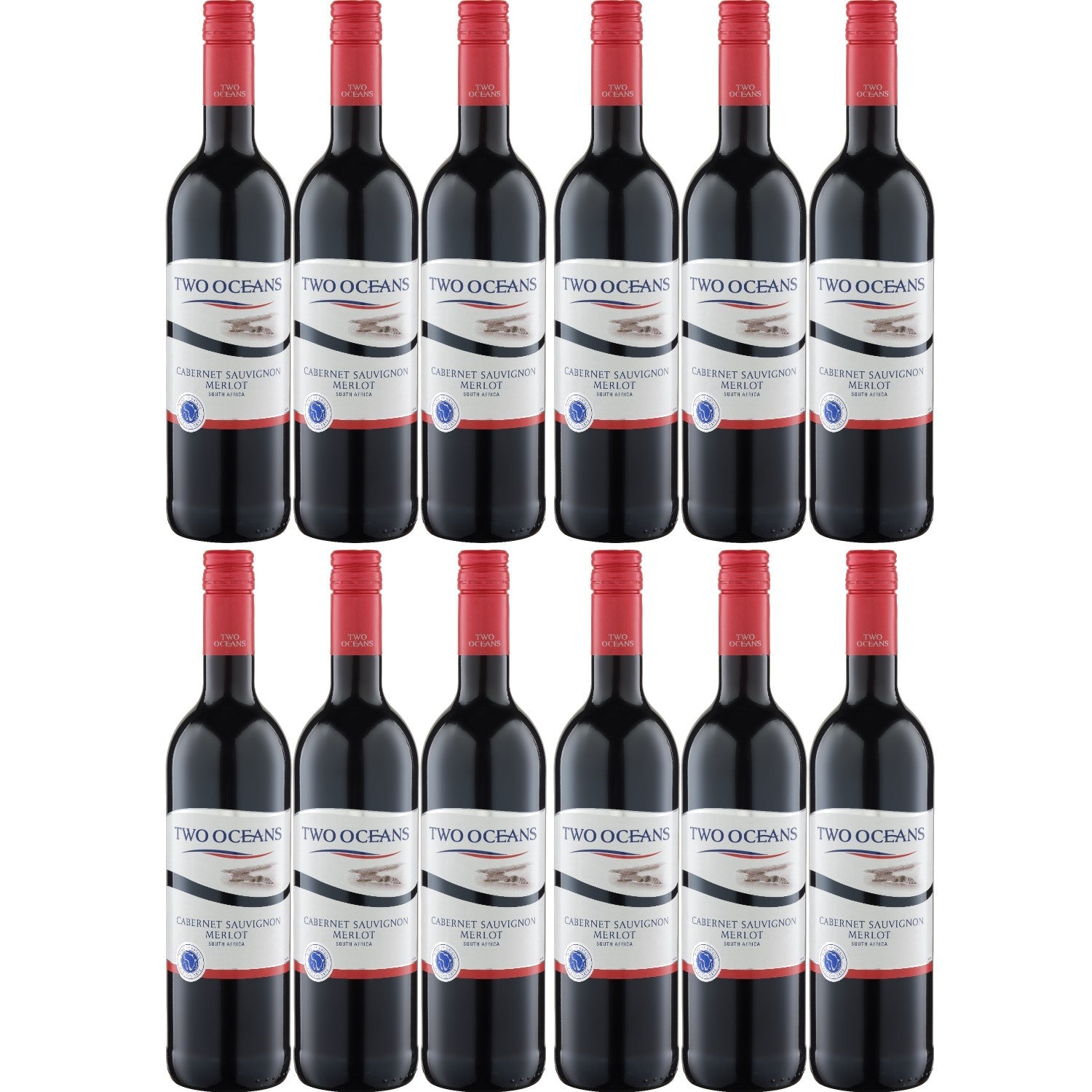 Two Oceans Cabernet Sauvignon Merlot Rotwein Wein süß Südafrika (12 x 0.75l) - Versanel -