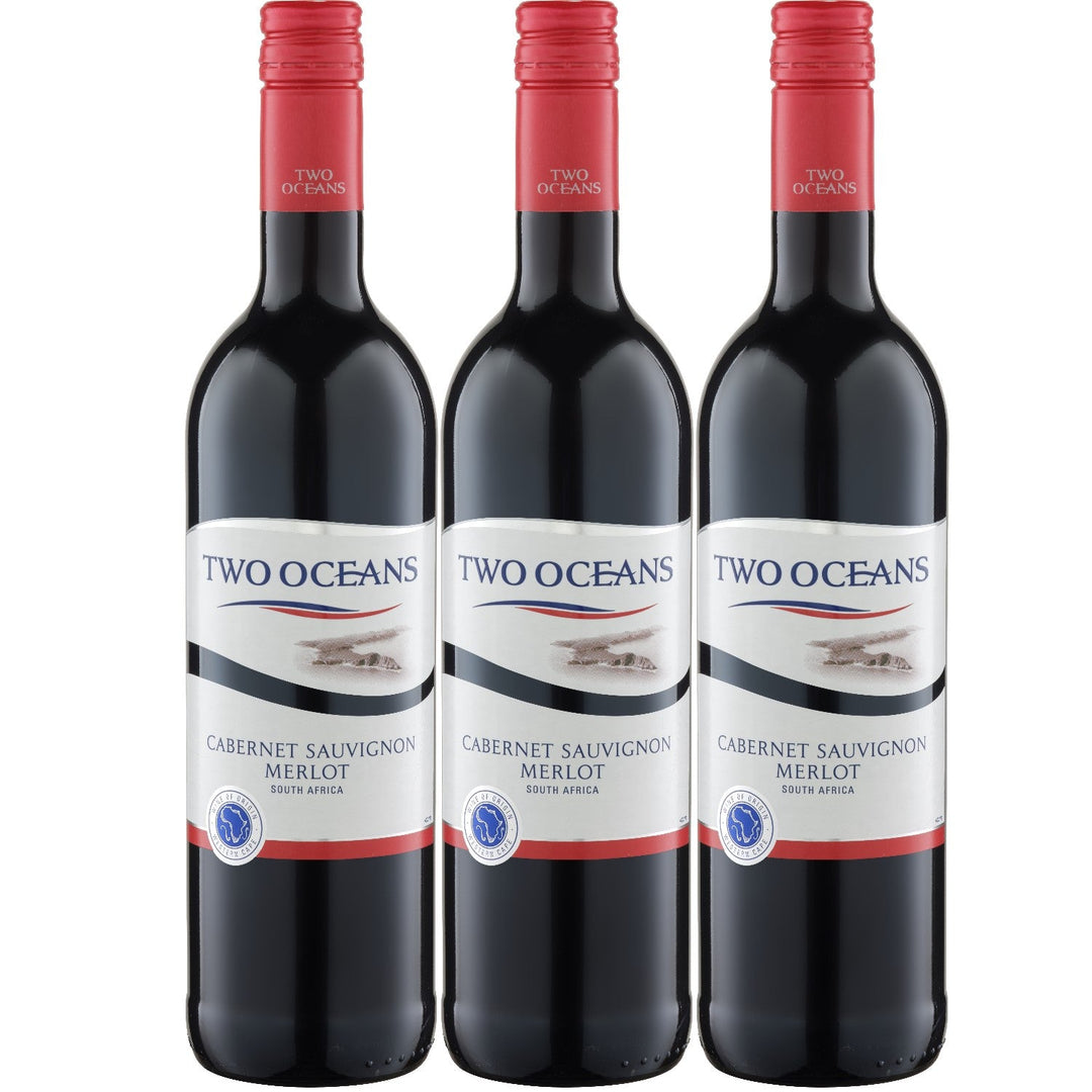 Two Oceans Cabernet Sauvignon Merlot Rotwein Wein süß Südafrika (3 x 0.75l) - Versanel -