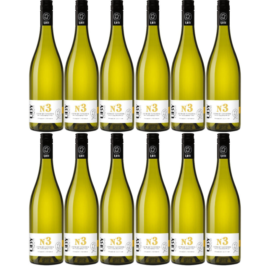 Uby N°3 Colombard Sauvignon Côtes de Gascogne IGP Weißwein Wein trocken Frankreich I Visando Paket (12 x 0,75l) - Versanel -