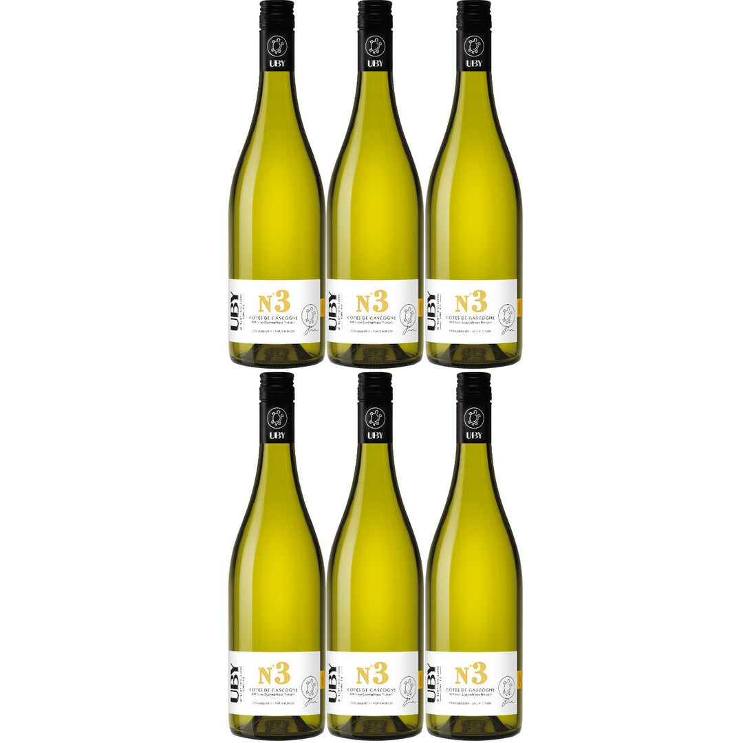 Uby N°3 Colombard Sauvignon Côtes de Gascogne IGP Weißwein Wein trocken Frankreich I Visando Paket (6 x 0,75l) - Versanel -