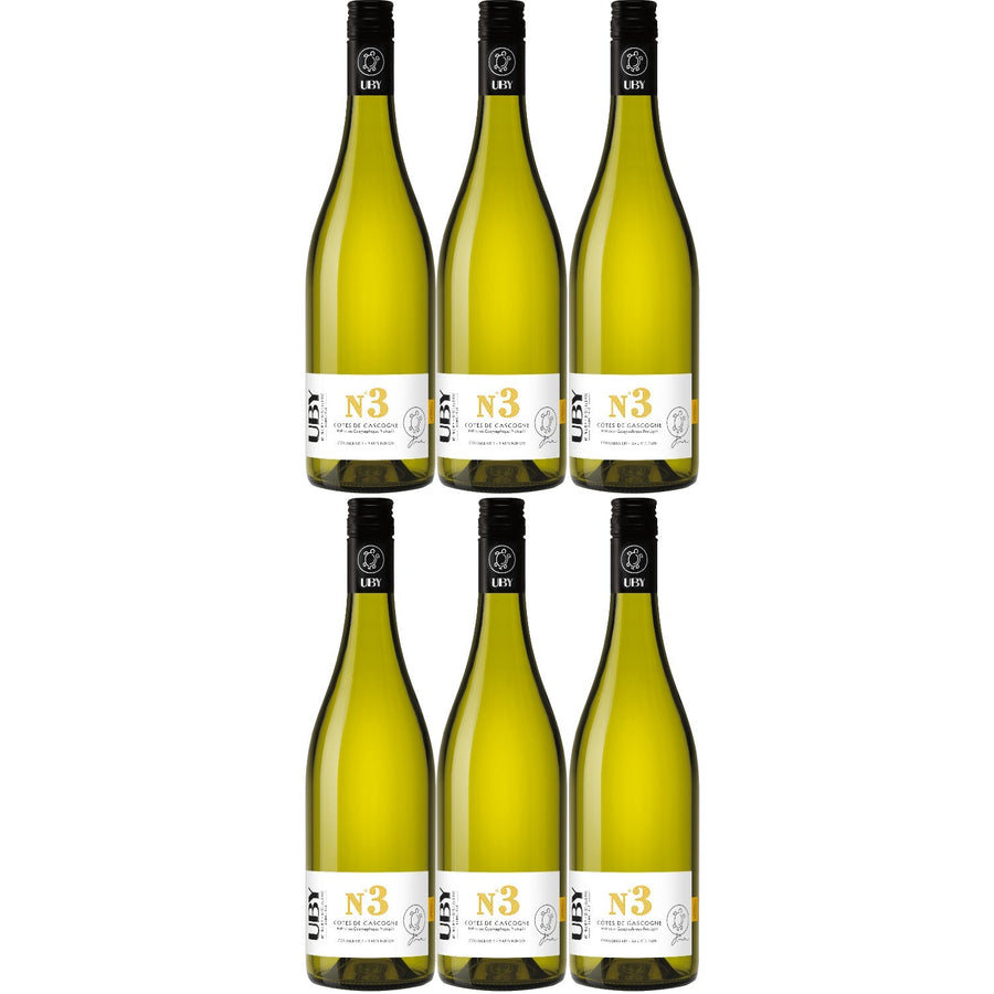 Uby N°3 Colombard Sauvignon Côtes de Gascogne IGP Weißwein Wein trocken Frankreich I Visando Paket (6 x 0,75l) - Versanel -