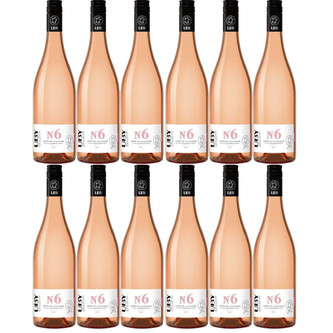Uby N°6 Rosé Côtes de Gascogne IGP Roséwein Wein trocken Frankreich (12 x 0,75l) - Versanel -