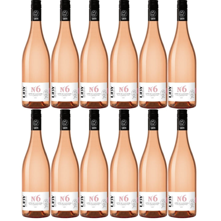 Uby N°6 Rosé Côtes de Gascogne IGP Roséwein Wein trocken Frankreich (12 x 0,75l) - Versanel -