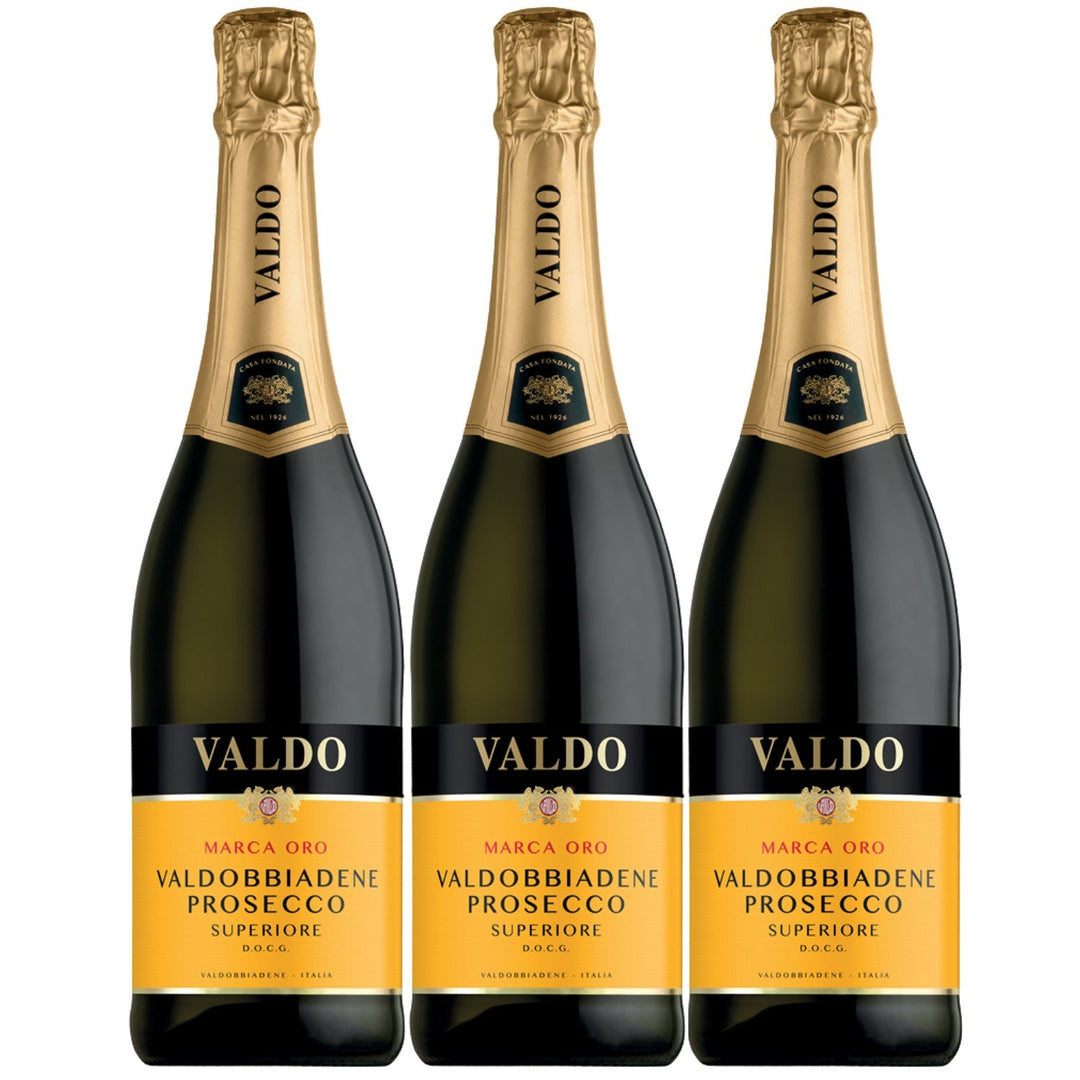 Valdo Marca Oro Prosecco Superiore di Valdobbiadene Spumante DOCG extra trocken Italien (3 x 0,75l - Versanel -