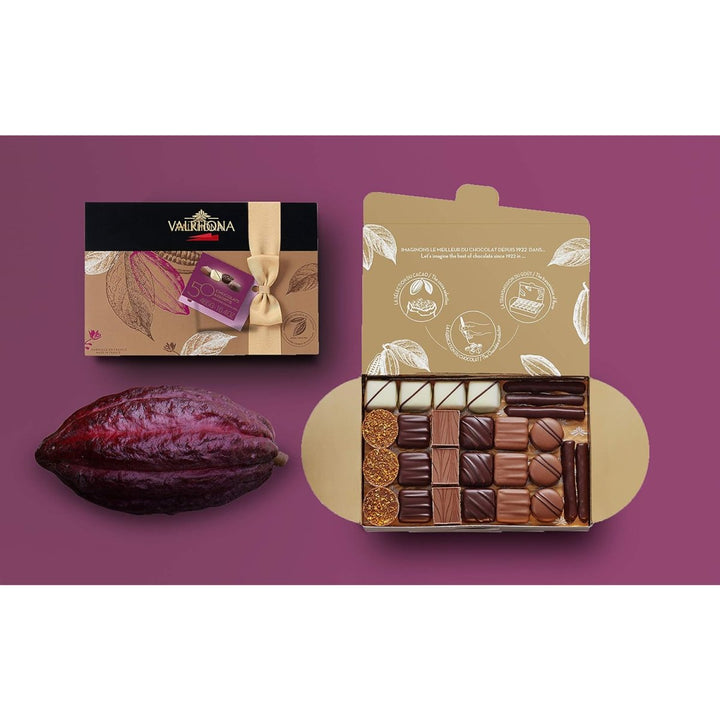 Valrhona Ballotin Sortiment, feine Pralinenmischung, (1 x 465 g.), 50 St. - Versanel -