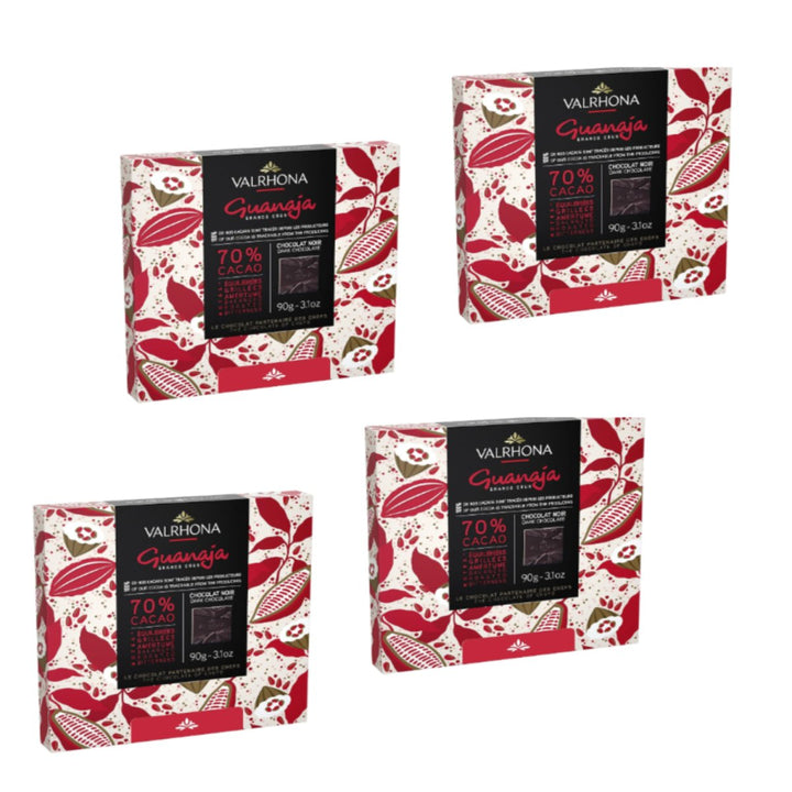VALRHONA – GESCHENKPACKUNG 18 TÄFELCHEN GUANAJA 70 % DUNKLE SCHOKOLADE (4 x 90 g ) - Versanel -