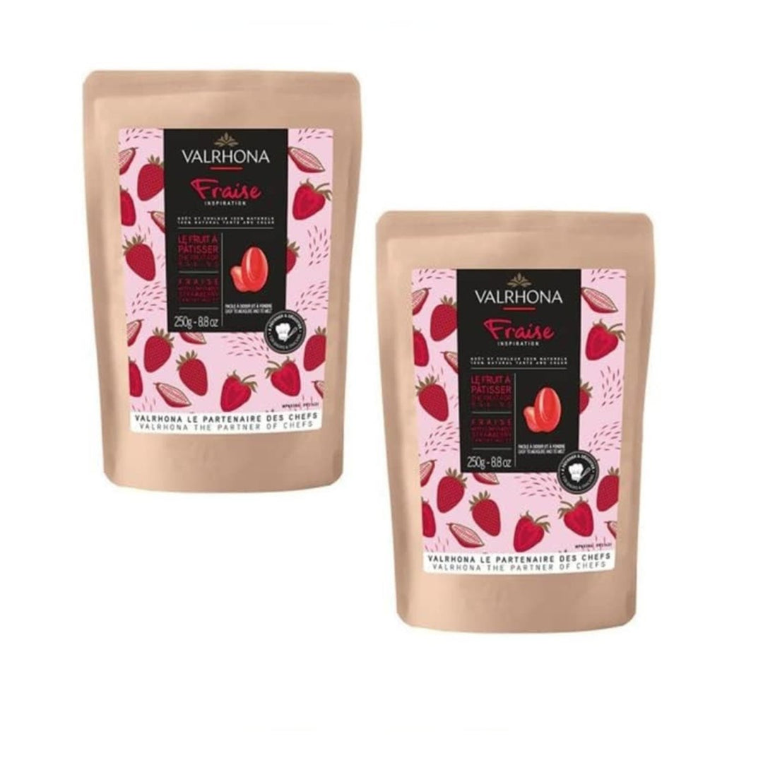 Valrhona Inspiration Passionsfruchtspezialität mit Kakaobutter, Callets,Erdbeere (2 x 250 g) - Versanel -