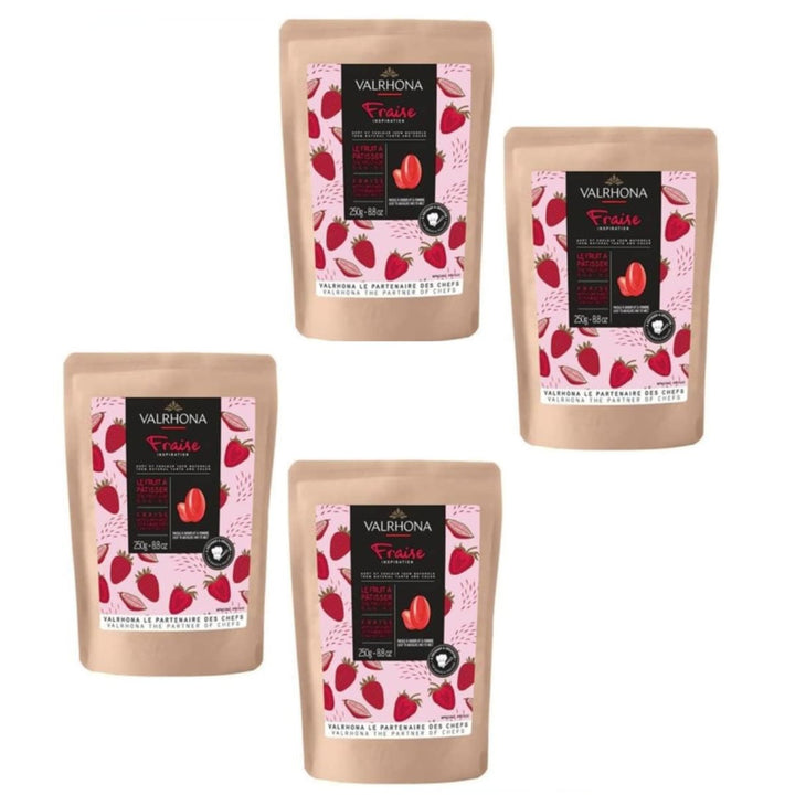 Valrhona Inspiration Passionsfruchtspezialität mit Kakaobutter, Callets,Erdbeere (4 x 250 g) - Versanel -