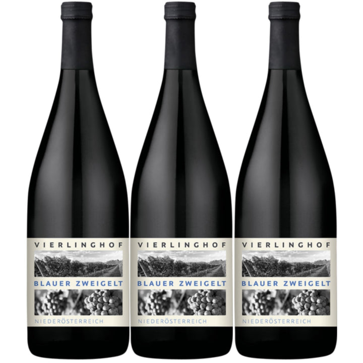 Vierlinghof Blauer Zweigelt Niederösterreich QbA Rotwein Wein trocken Österreich (3 x 1.0l) - Versanel -