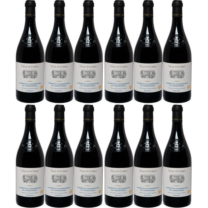 Villa di Corlo Lambrusco Grasparossa di Castelvetro DOC Amabile roter Perlwein süß Rotwein Italien (12 x 0,75l) - Versanel -